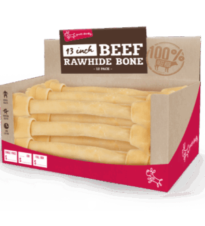 Yours Droolly Beef Rawhide Bone 13 Inches