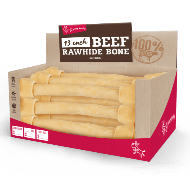 Yours Droolly Beef Rawhide Bone 13 Inches