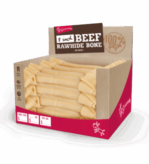 Yours Droolly Beef Rawhide Bone 8 Inches