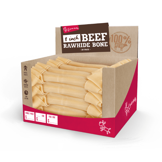 Yours Droolly Beef Rawhide Bone 8 Inches