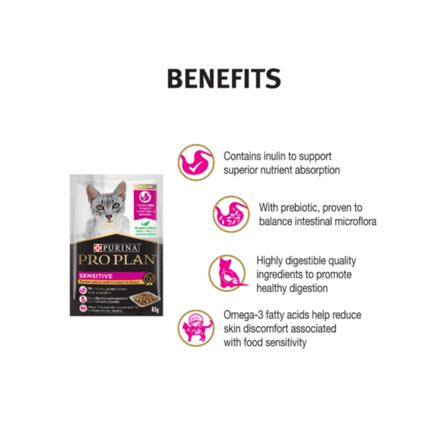 Pro Plan Adult Wet Cat Sensitive Chicken in Gravy - Image 2