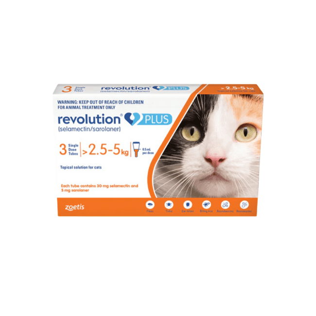 Revolution Plus Flea Treatment for Cats from 2.5kg - 5kg