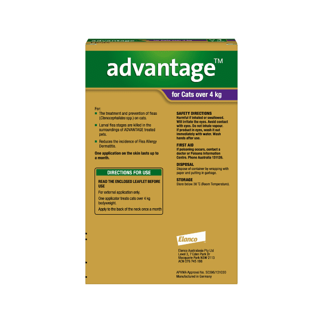 Advantage™ Fleas for Cats Over 4kg, 4 Pack - Image 2