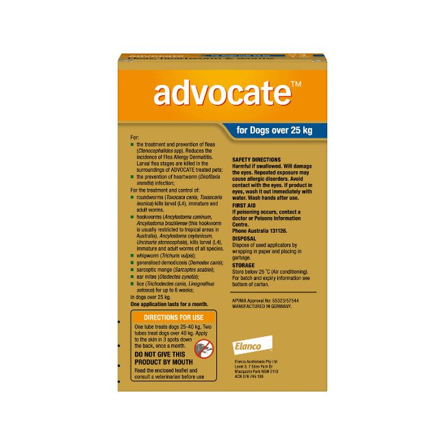 Advocate™ Flea & Worm Treatment for Dogs Over 25kg, 3 Pack - Image 2