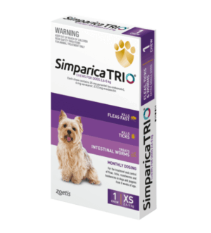 Simparica TRIO Flea Worming & Tick Treatment for Small Dogs from 2.6kg - 5kg