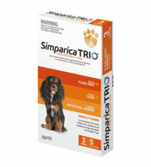Simparica TRIO Flea Worming & Tick Treatment for Small Dogs from 5.1kg - 10kg