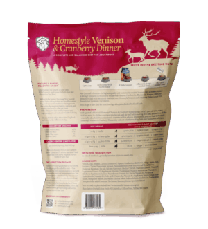 Addiction Homestyle Venison & Cranberry Dinner, Complete & Balanced, Novel Protein Raw Alternative Dog Food